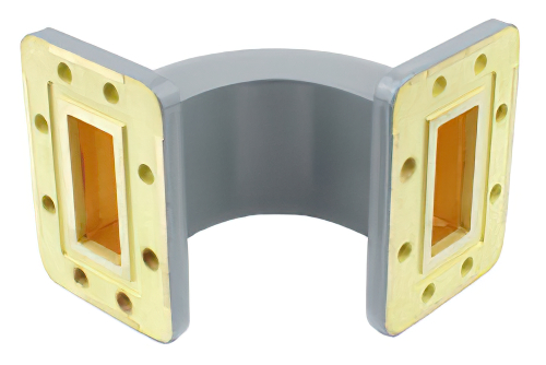 WR-137 Waveguide E-Bend with None Flange Operating from 5.85 GHz to 8.2 GHz