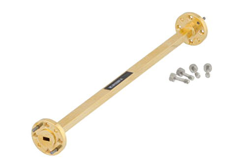 WR-15 計装グレード 直管導波管セクション 6 インチ長、UG-385/U フランジ、動作範囲 50 GHz 〜 75 GHz