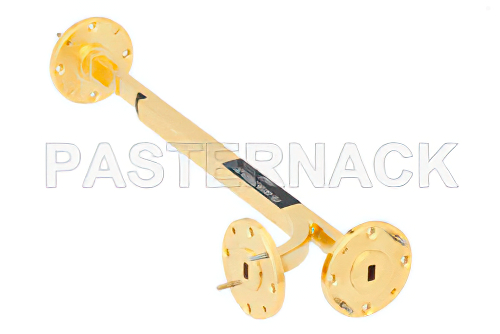 WR-19導波管 20 dB ブロードウォール結合器、UG-383/Uラウンドカバーフランジ、E 面 結合ポート、40 GHz 〜 60 GHz、真鍮銅