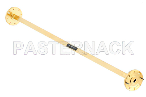 WR-19 計装グレード 直管導波管セクション 12 インチ長、UG-383/U-Mod フランジ、動作範囲 40 GHz 〜 60 GHz