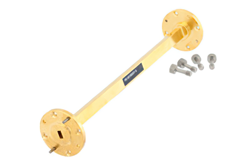 WR-19 計装グレード 直管導波管セクション 6 インチ長、UG-383/U-Mod フランジ、動作範囲 40 GHz 〜 60 GHz