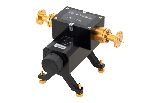 WR-22 導波管指定目盛付減衰器、0 〜 60 dB、33 GHz 〜 50 GHz、UG-383/U 円形フランジ、ダイヤル式