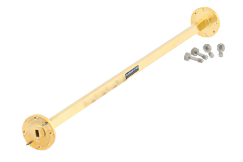 WR-22 計装グレード 直管導波管セクション 12 インチ長、UG-383/U 円形フランジ、33 GHz 〜 50 GHz