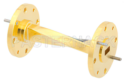 WR-22 90 度右角導波管ツイスト、UG-383/U フランジ、動作範囲 33 GHz 〜 50 GHz