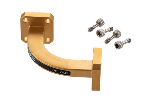 WR-28 計装グレード 導波管 H-ベンド、UG-599/U フランジ、動作範囲 26.5 GHz 〜 40 GHz