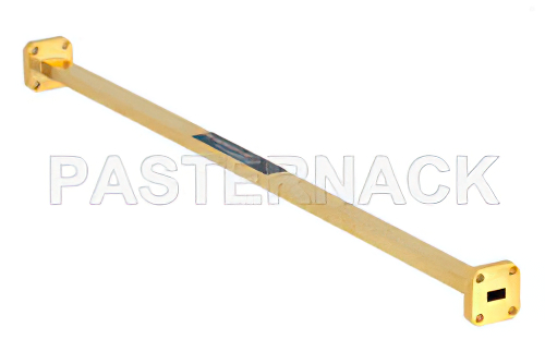 WR-28 計装グレード 直管導波管セクション 12 インチ長、UG-599/U フランジ、動作範囲 26.5 GHz 〜 40 GHz