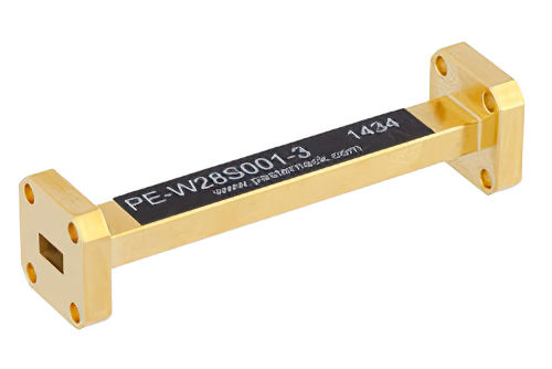 WR-28 計装グレード 直管導波管セクション 3 インチ長、UG-599/U フランジ、動作範囲 26.5 GHz 〜 40 GHz