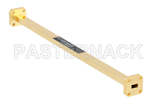 WR-28 計装グレード 直管導波管セクション 9 インチ長、UG-599/U フランジ、動作範囲 26.5 GHz 〜 40 GHz