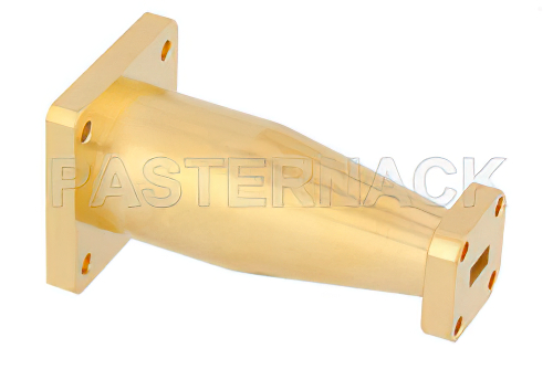 WR-28 〜 WR-51 導波管トランジション 2.5 インチ長、UG-599/U 方形 フランジ 〜  UBR-180/U-Mod フランジ