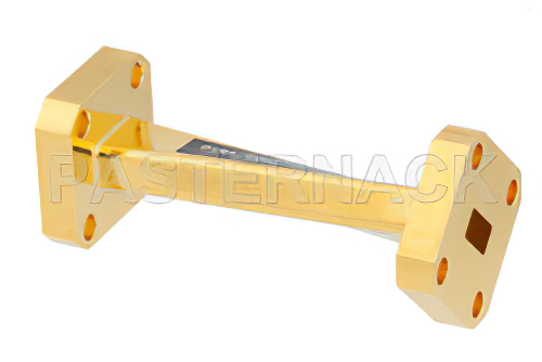 WR-28 45 度左角導波管ツイスト、UG-599/U フランジ、動作範囲 26.5 GHz 〜 40 GHz