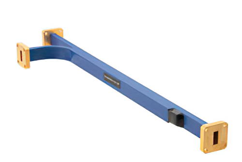 WR-42 Waveguide 10 dB Broadwall Coupler, UG-595/U Square Cover Flange, E-Plane Coupled Port, 18 GHz to 26.5 GHz, Brass Copper