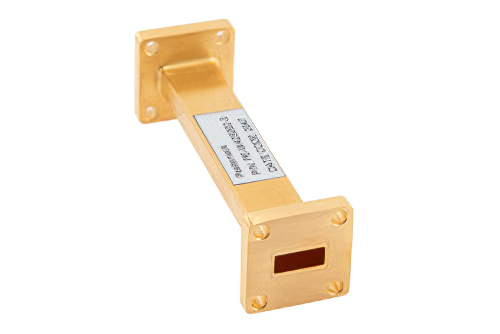 WR-42 計装グレード 直管導波管セクション 3 インチ長、UG-595/U 方形 フランジ、18 GHz 〜 26.5 GHz