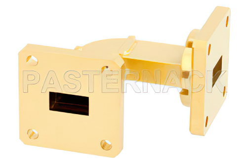 WR-51 計装グレード 導波管 H-ベンド、UBR180 フランジ、動作範囲 15 GHz 〜 22 GHz