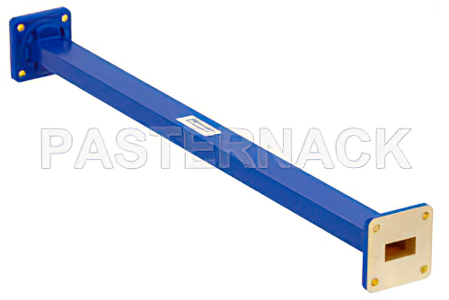 WR-62 商用グレード 直管導波管セクション 12 インチ長、UG-419/U フランジ、動作範囲 12.4 GHz 〜 18 GHz