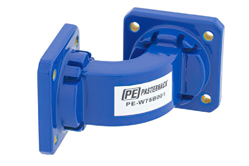 WR-75 商用グレード 導波管 E-ベンド、UBR120 フランジ、動作範囲 10 GHz 〜 15 GHz