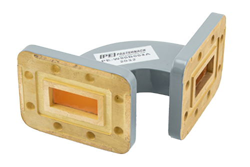 WR-90 Waveguide H-Bend with None Flange Operating from 8.2 GHz to 12.4 GHz