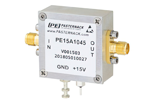 2 dB NF 低ノイズ増幅器、動作範囲 1 MHz 〜 500 MHz、33.5 dB ゲイン、13 dBm P1dB、SMA