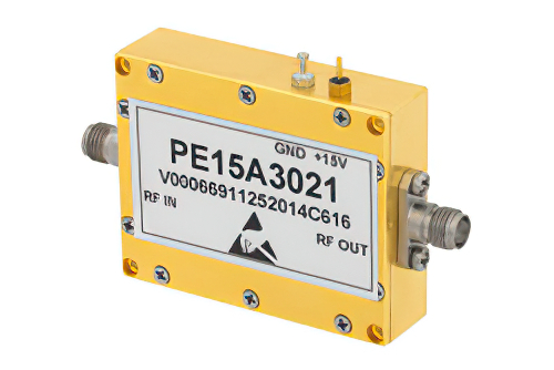 1 W P1dB、300 MHz  〜 18 GHz、中電力広帯域増幅器、37 dB ゲイン、42 dBm IP3、SMA