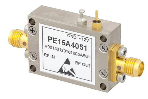 16 dBm P1dB、2 GHz から 18 GHz、中電力ブロードバンド増幅器、12 dB ゲイン、SMA
