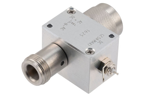 10 MHz ～ 2.5 GHz N 広帯域 バイアスティ, オス 入力, 最大 2.5 A (電流), 100 V (電圧),  DC ピン