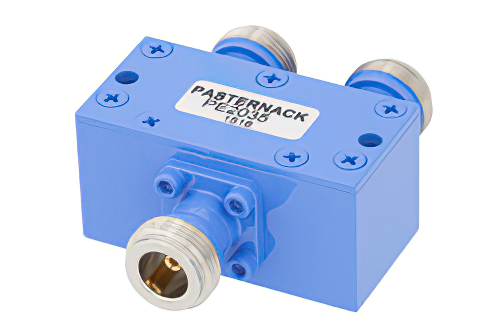 50 Ω、N ウィルキンソン電力2分配器、4 GHz 〜 8 GHz、定格 30 W