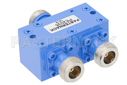 50 Ω、N ウィルキンソン電力2分配器、4 GHz 〜 8 GHz、定格 30 W