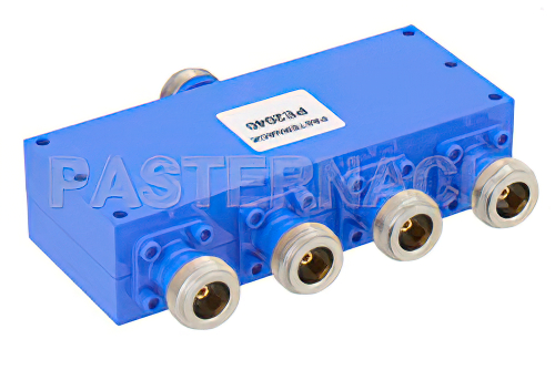 50 Ω、N 電力4分配器、2 GHz 〜 4 GHz、定格 30 W