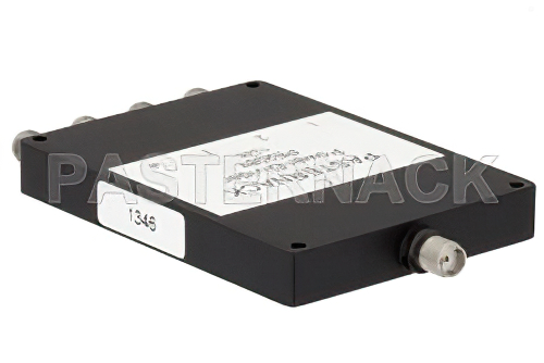 50 Ω、SMA ウィルキンソン電力4分配器、500 MHz 〜 2 GHz、定格 30 W