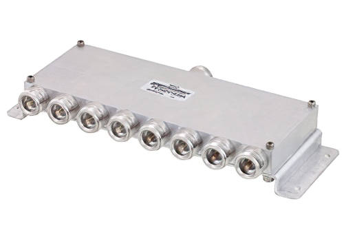 8 分配 4.1/9.5 Mini DIN 電力分配器、698 MHz 〜 2.7 GHz 最大 30 W