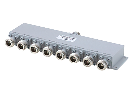 50 Ω、N 電力8分配器、5 MHz 〜 500 MHz、定格 10 W