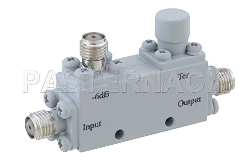 方向性 6 dB SMA 結合器、最大 18 GHz、最大定格 50 W