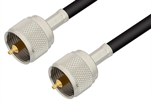 UHF オス 〜 UHF オス ケーブル、RG58 同軸、鉛フリーはんだ