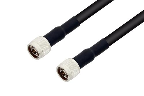 N オス ～ N オス ケーブル, RG214 同軸, 熱収縮チューブ付, 鉛フリーはんだ