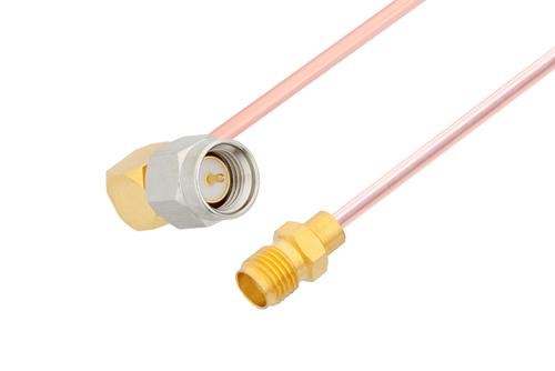 SMA オス 直角 ～ SMA メス ケーブル, RG402 同軸