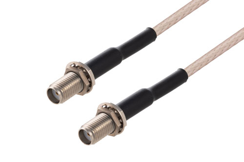 SMA メス バルクヘッド ～ SMA メス バルクヘッド, ケーブル RG316 同軸, 熱収縮チューブ