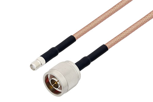 SMA Female to N Male Cable Using PE-P195 Coax with HeatShrink