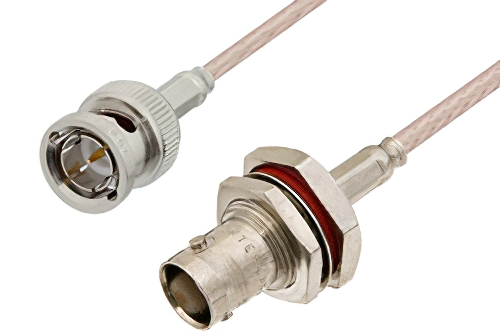 75 Ω BNC オス 〜 75 Ω BNC メス バルクヘッドケーブル、75 Ω RG179 同軸