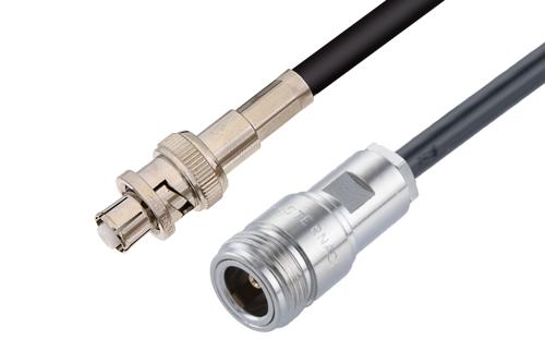 SHV プラグ ～ N メス, ケーブル 75 Ω RG59 同軸 , 鉛フリーはんだ