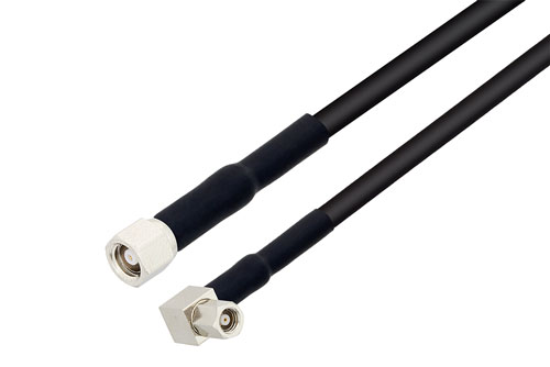 SMC Plug to SMC Plug Right Angle Cable Using RG174 Coax with HeatShrink, LF Solder