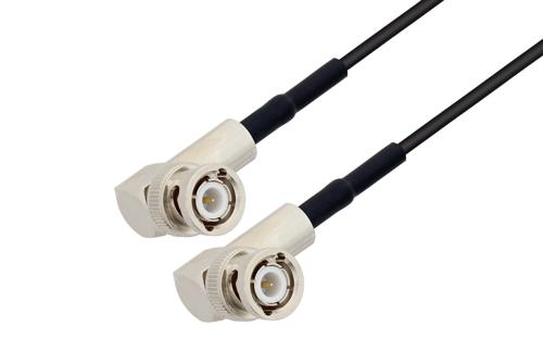 BNC オス 直角 〜 BNC オス 直角ケーブル、RG174 同軸、熱収縮チューブ
