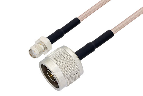 N Male to SMA Female Cable Using RG316 Coax with HeatShrink, LF Solder