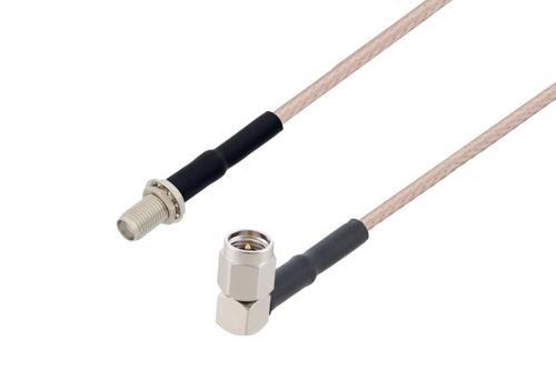 SMA Male Right Angle to SMA Female Bulkhead Cable Using RG316-DS Coax