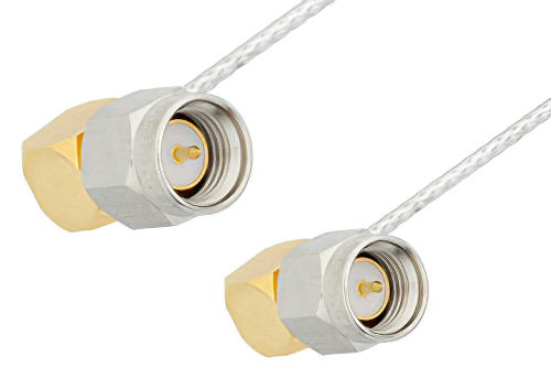 SMA オス 直角 〜 SMA オス 直角ケーブル、PE-SR047FL 同軸、鉛フリーはんだ