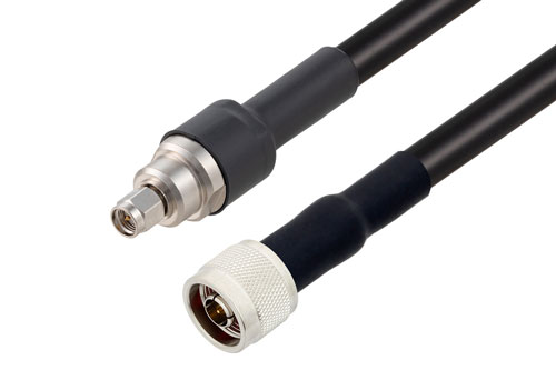 SMA オス 〜 N オス ケーブル、RG214 同軸、熱収縮チューブ
