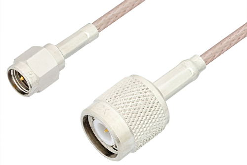 SMA オス 〜 TNC オス ケーブル、75 Ω RG179 同軸、鉛フリーはんだ