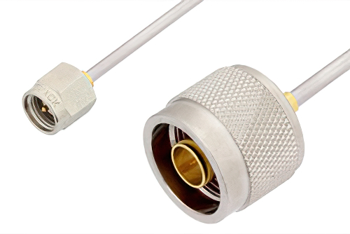 SMA オス 〜 N オス ケーブル、PE-SR405AL 同軸、鉛フリーはんだ