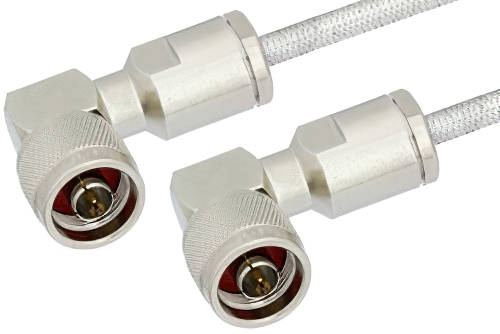 N オス 直角 〜 N オス 直角ケーブル、PE-SR401FL 同軸、180度 回転
