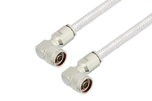 N オス 直角 〜 N オス 直角ケーブル、PE-SR401FL 同軸、180度 回転、鉛フリーはんだ