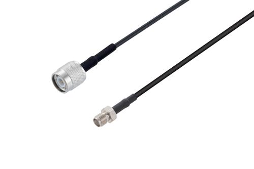 TNC オス ～  SMA メス, ケーブル RG174 同軸, 熱収縮チューブ