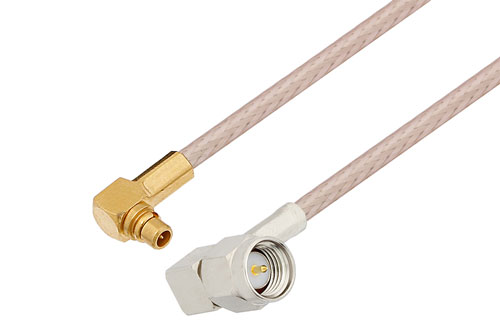 SMA オス直角 〜 MMCX プラグ 直角 ケーブル、RG316 同軸、90度角回転